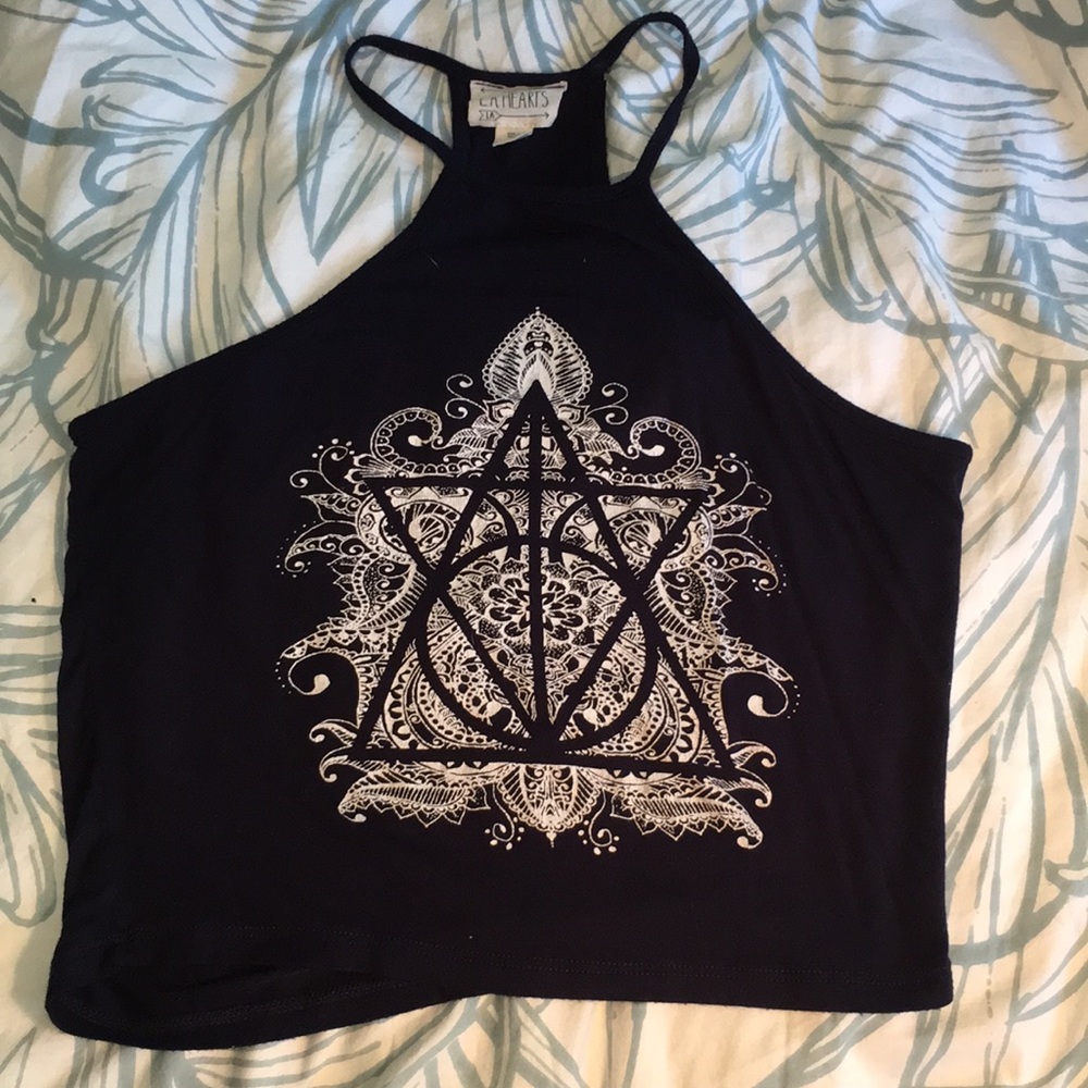 LA Hearts Navy crop top